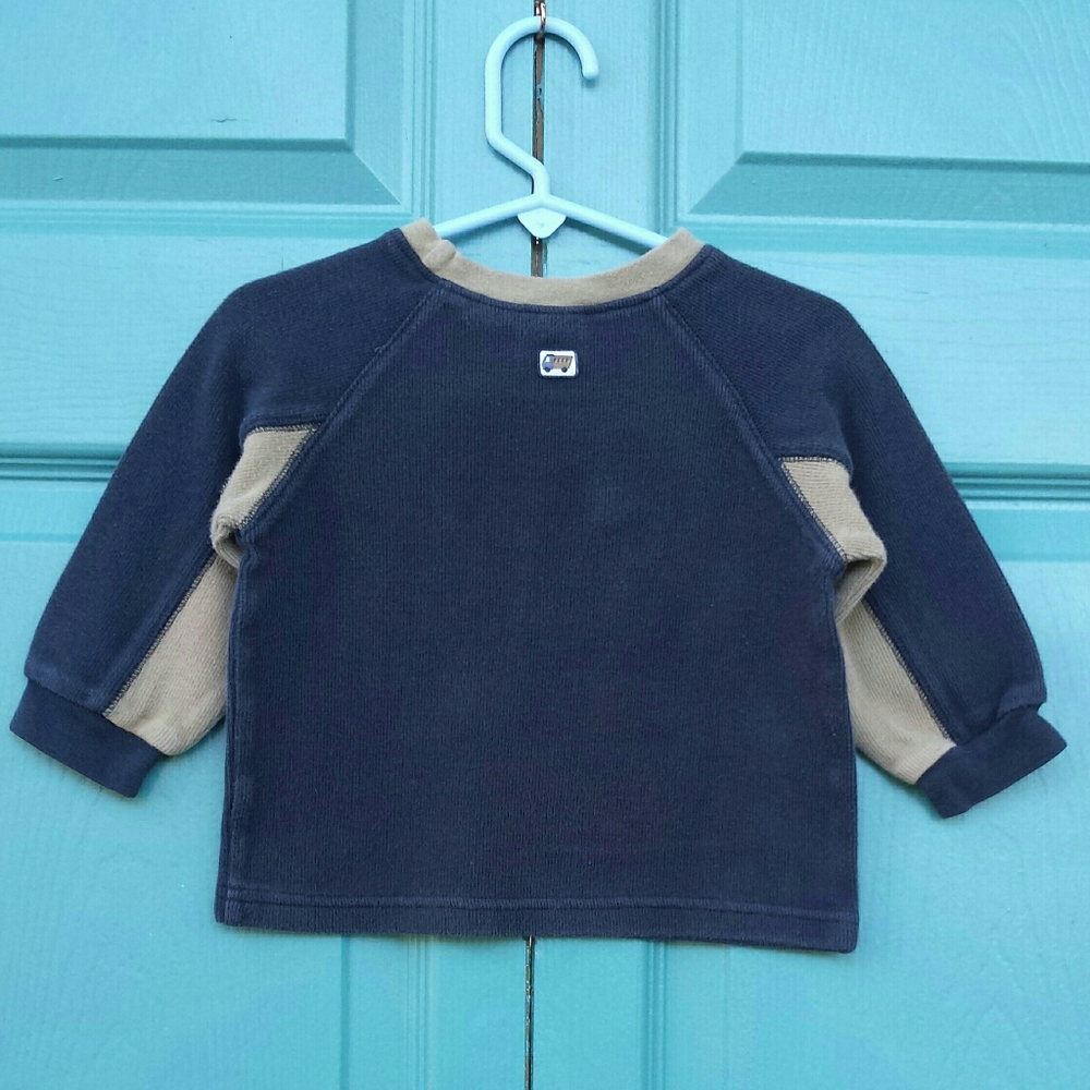 KRU 2-Pc. Set Tan Corduroy Overalls & Navy Shirt - Picture 4 of 16